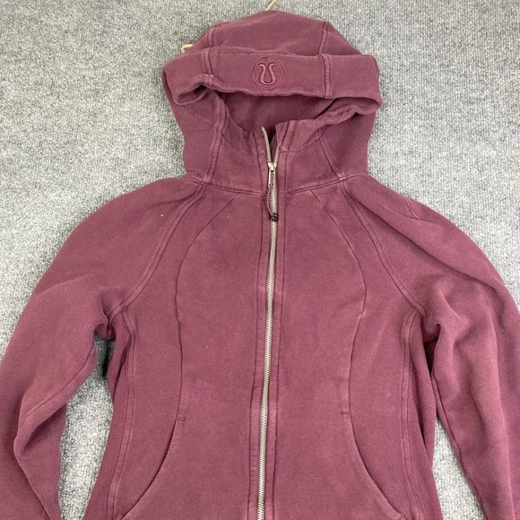 Lululemon Scuba Hoodie Womens 6 Purple Full Zip Sweatshirt Thumbholes Fleece - Picture 2 of 8
